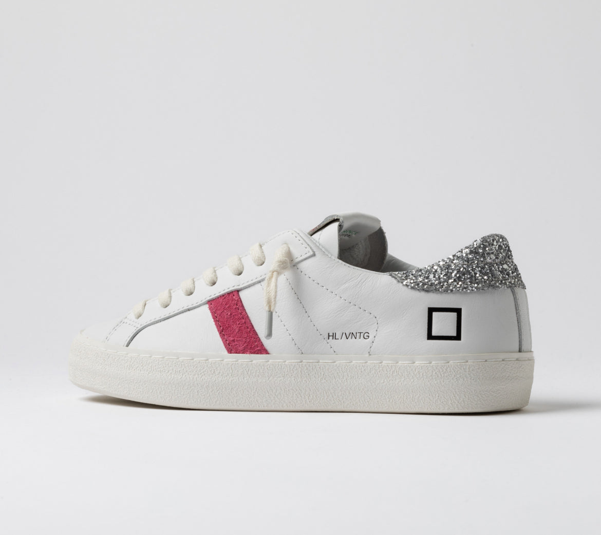 靴 D.A.T.E. HILL LOW CALF WHITE-SILVER 22.5 D.A.T.E. Hill Low White Petrol Trainers | D.A.T.E Sneakers