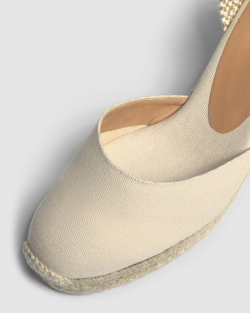 Castaner Carina 60 Beige Canvas Wedge Espadrilles | My Fashion Tribu